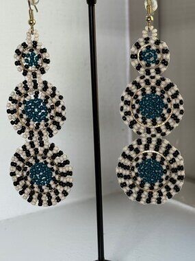 Tri Circle Beaded Drop Earring by Ink + Alloy